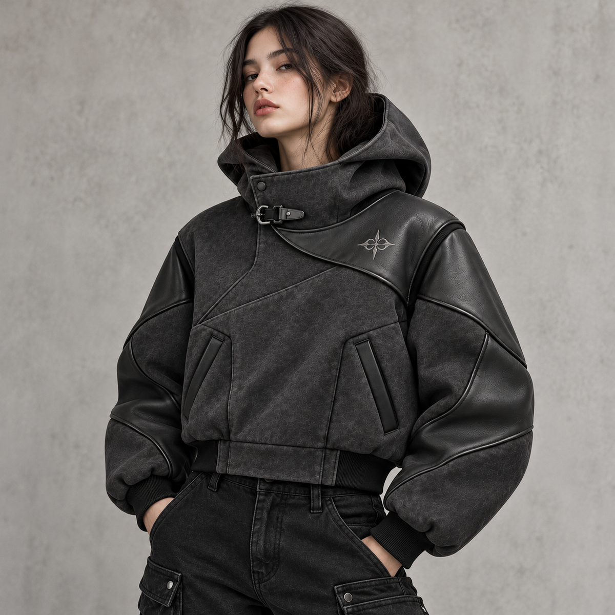 NOIR ARMOR HOODED JACKET